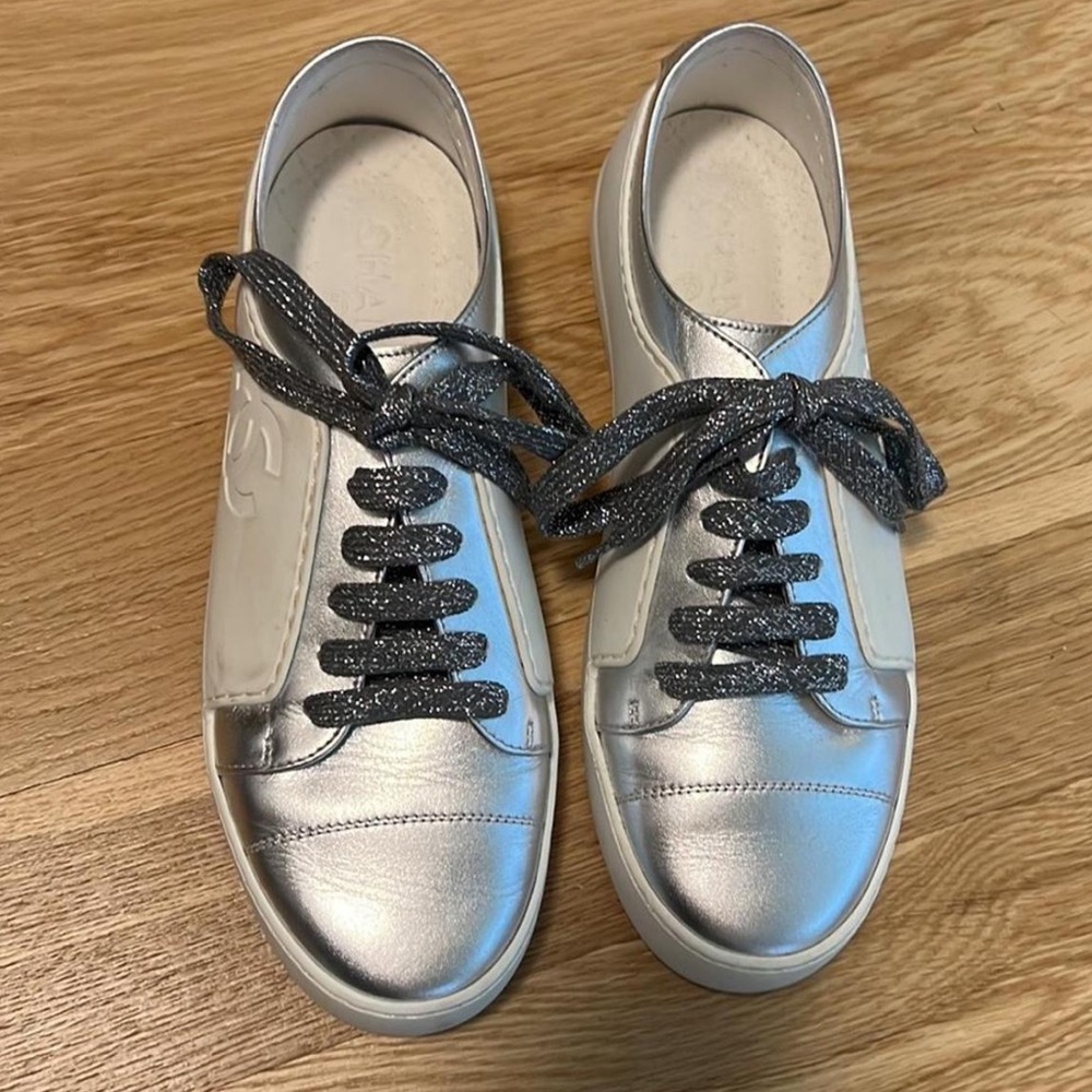 Chanel Silver Women's Sneakers - Picture 5 of 7